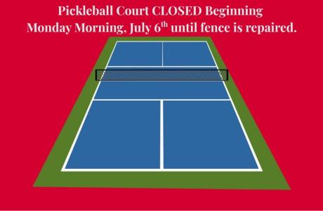 Pickleball courts closed
